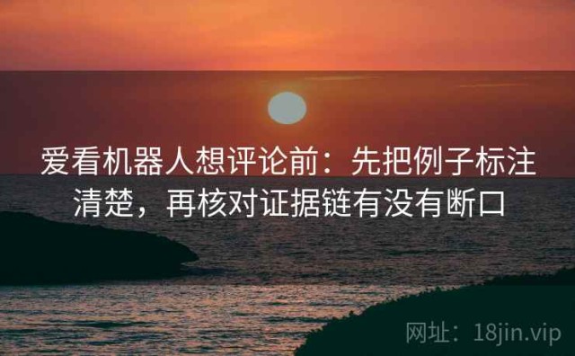 爱看机器人想评论前：先把例子标注清楚，再核对证据链有没有断口