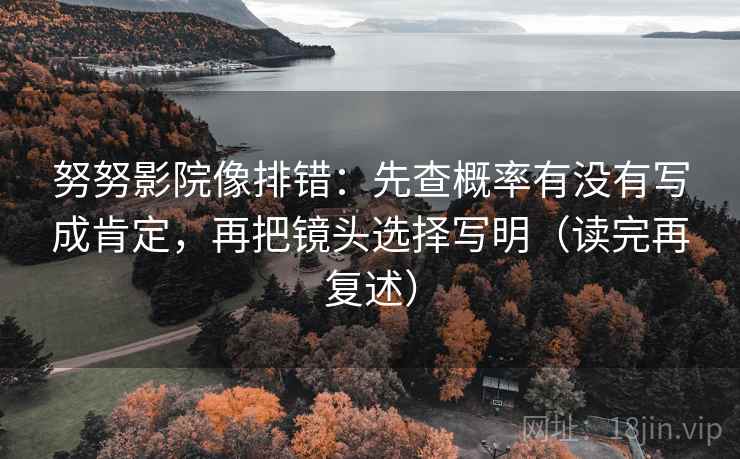 努努影院像排错：先查概率有没有写成肯定，再把镜头选择写明（读完再复述）