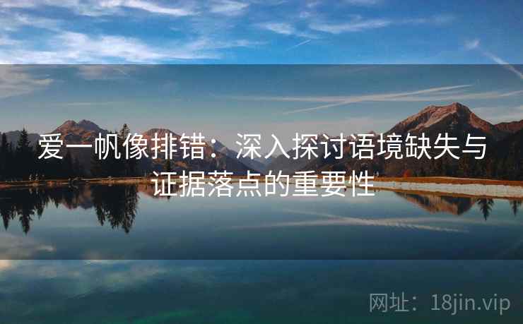 爱一帆像排错：深入探讨语境缺失与证据落点的重要性