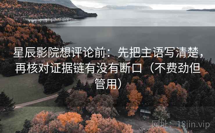 星辰影院想评论前：先把主语写清楚，再核对证据链有没有断口（不费劲但管用）